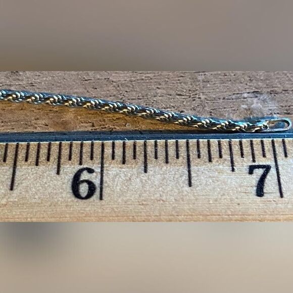 Italy 925 Sterling Silver Rope Chain Bracelet Lobster Clasp Stamped 7" - Picture 4 of 4